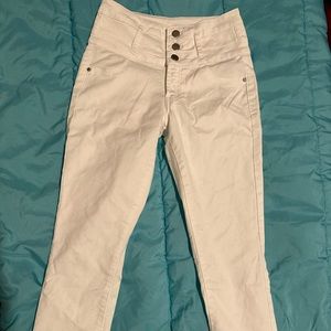 White High Waisted Pants